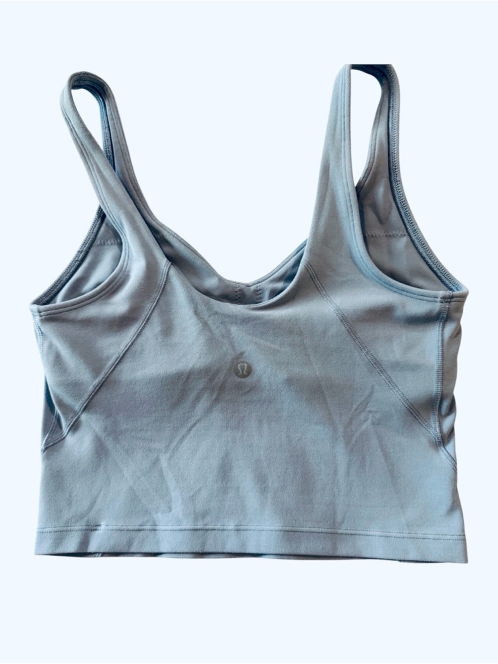 Lululemon Sports Bra Crop Tank Grey Sage/Light Blue Size 4 - Picture 2 of 6